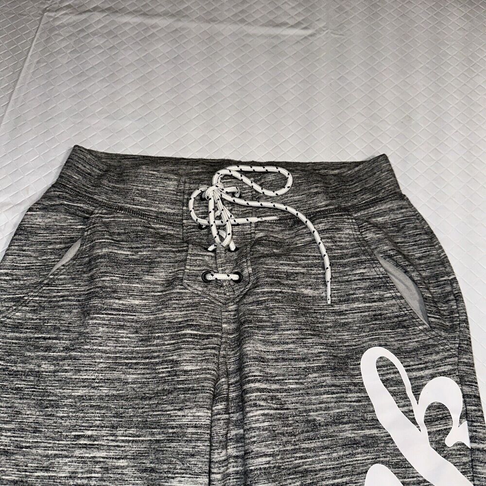 Victoria's‎ Secret Pink | Gray White Logo Lace Up Tapered Collegiate Pants XS - Picture 4 of 8